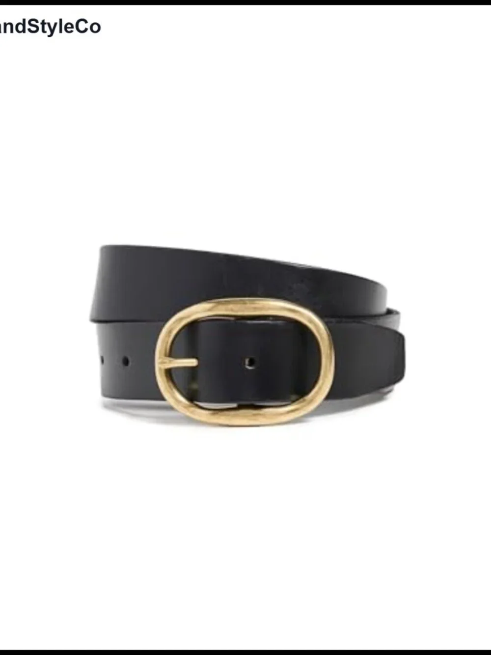 Genuine Leather Belt with Gold Buckle, Slim 1 Inch